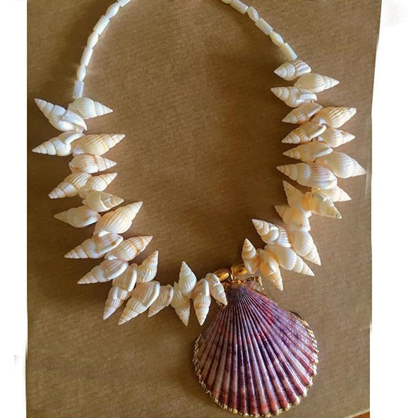 Summer Fashion Classic Irregular Green Shell Stone Short Necklace OT Button Copper Alloy Sea Shell Pendant Beach Choker Gift - Charlie Dolly