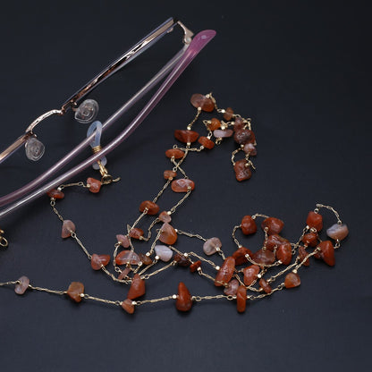 Natural Crystal Glasses Chain Trendy Quartzs Eyeglasses Chains for Women Men Glasses Mask Accessories Wholesale Length 80cm