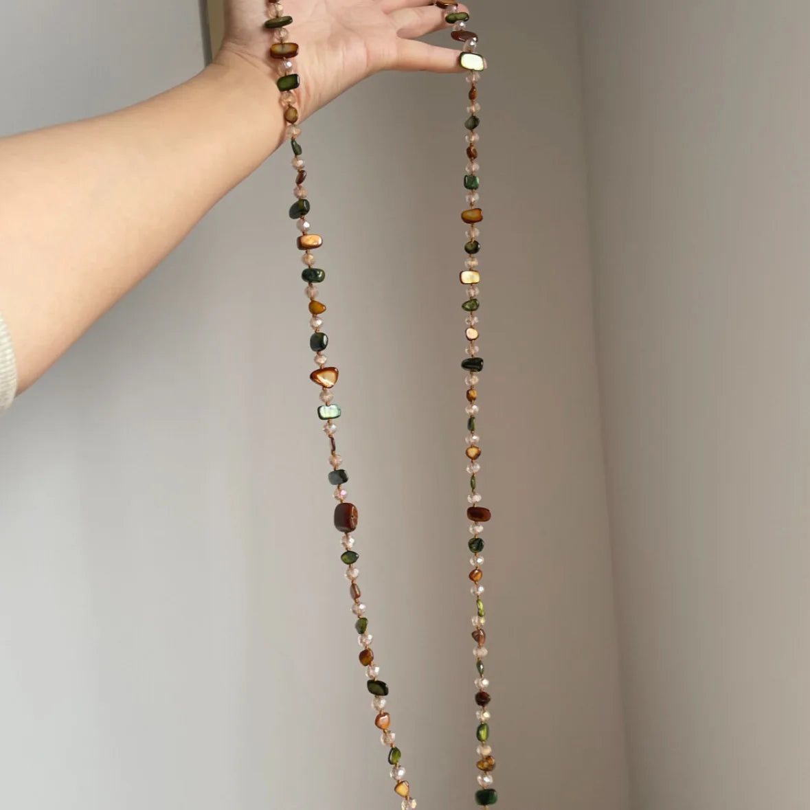 Irregular Stone Crystal Double Layer Necklace Jewelry