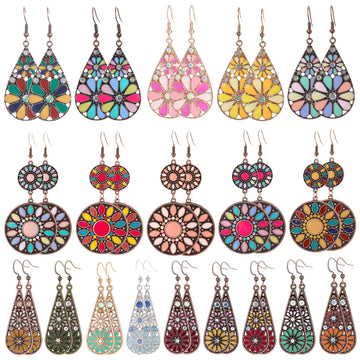 Boho Dangle Earrings for Women Geometric Multicolor Oil Drop Perfect to Match Various Outfits for Work Daily Wear Gift Versatile