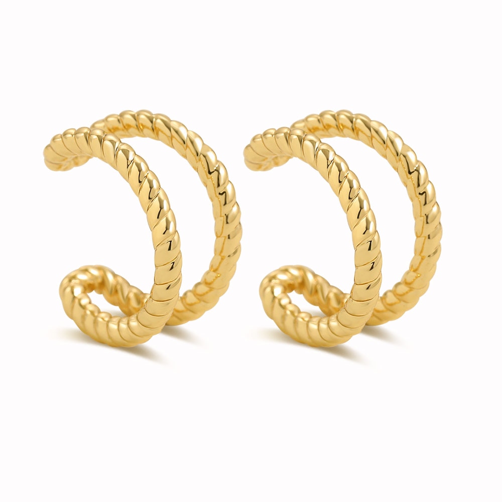 2023 New Fashion Pearl Ear Cuff Bohemia Stackable C Shaped CZ Rhinestone Small Earcuffs Clip Earrings for Women Wedding Jewelry - Charlie Dolly