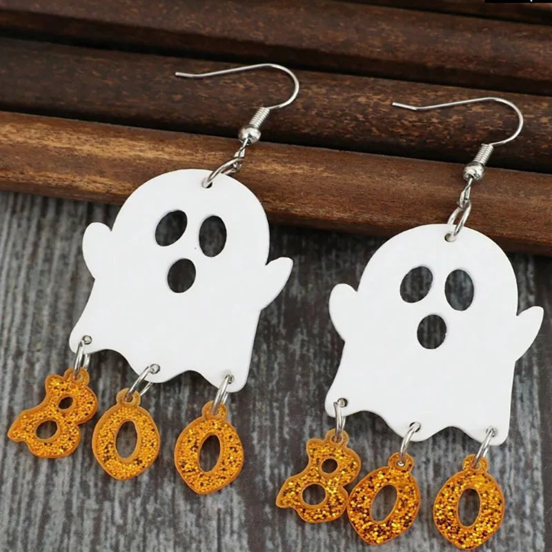 Halloween Glow Ghost Dangle Earring for Women Girls Pumpkin Stud Earring Boo Jewelry Accessory Gifts Wholesale - Charlie Dolly