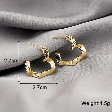 Twisted Gold Metal Geometric Dangle Earrings Jewelry