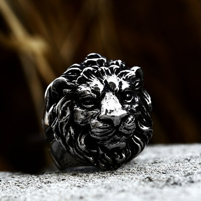 BEIER Punk Male Female Lion Heads Finger Stainles Steel Animal Rings For Men And Women Vintage Personality product BR8-676