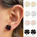 Simple Stainless Steel Leaf Stud Earrings for Women Men Hip Hop Lucky Jewelry Wedding Party Birthday Fashion Elegant Gift 2023 - Charlie Dolly