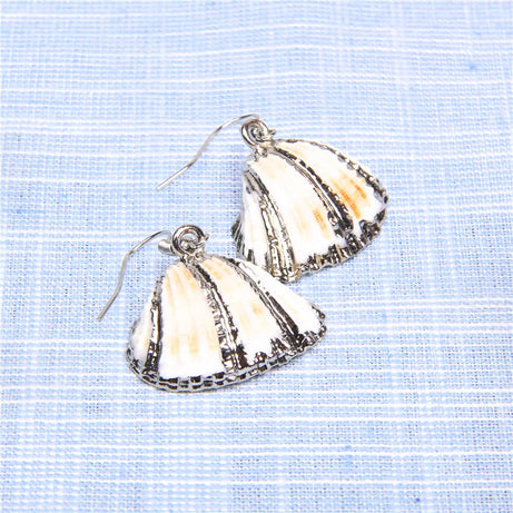 Natural Shell Scallop Drop Earrings Jewelry