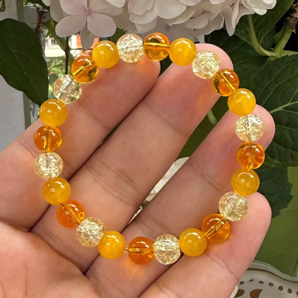 Natural Tiger Eye And Yellow Agate Boho Bracelet Handmade Spiritual Protection Jewelry Good Luck Wealth Amulet For Healing