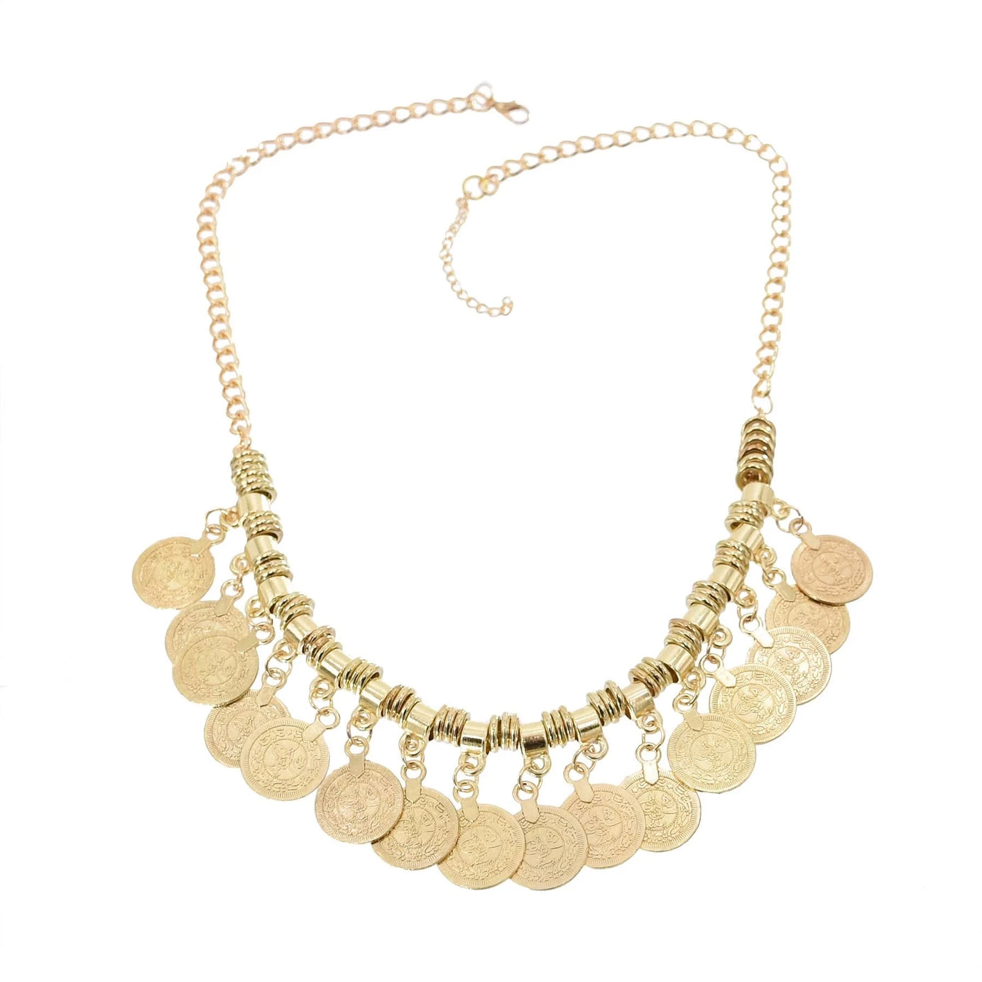 Turkish Coin Stone Tassel Bib Choker Necklace Jewelry