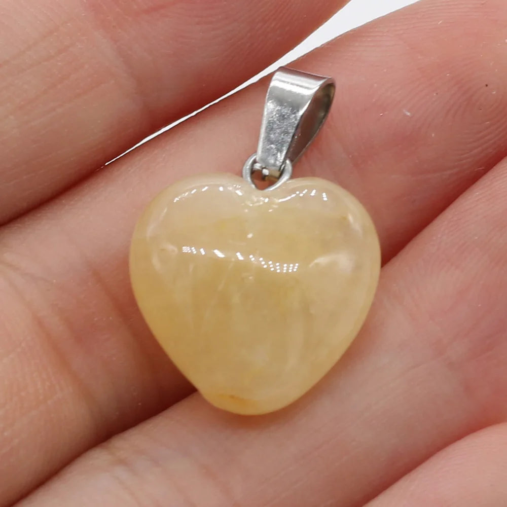 4Pcs Small Pendant Natural Stone Heart-Shaped Lapis lazuli Pendat For Jewelry Making DIY Necklace Earrings Accessory