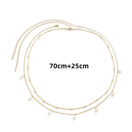 Double Layer Pearl Boho Waist and Belly Chain