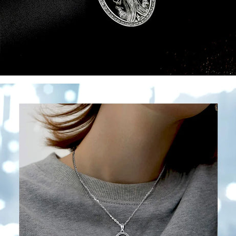 Hecate Triple Moon Goddess Necklace, S925 Sterling Silver