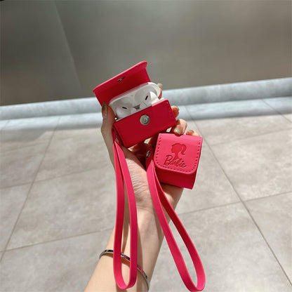 Anime Fashion Barbie Earphone Cover for Airpods Pro 1 2 3 Cases Kawaii Cartoon Soft Leather Protective Case with Lanyard Gifts