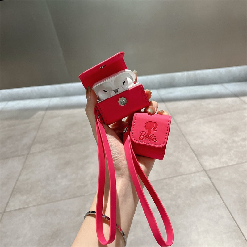 Anime Fashion Barbie Earphone Cover for Airpods Pro 1 2 3 Cases Kawaii Cartoon Soft Leather Protective Case with Lanyard Gifts - Charlie Dolly