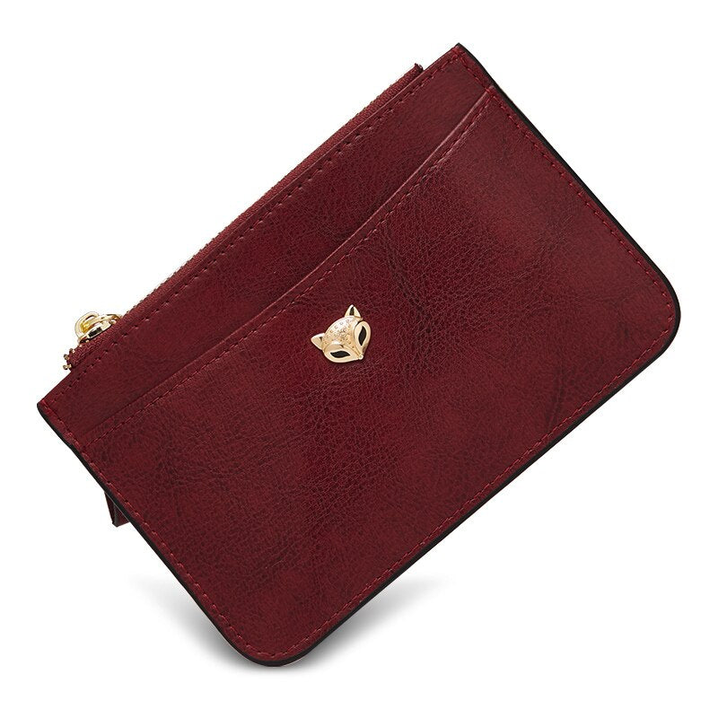 FOXER PVC Leather Card Holder Women Zipper Coin Packet Lady Key Bag Small Bus ID Card Wallet Light Thin Clutch Bag Fashion Purse - Charlie Dolly