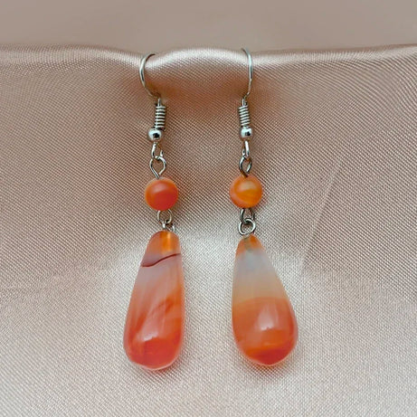 Malachite Tiger Eye Statement Drop Earrings Jewelry
