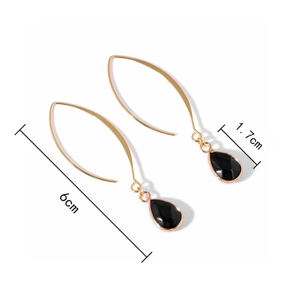 Tear Drop Earings For Women Natural Amethysts Pendant Drop Earrings Elegant Party Jewelry Women Long Dangle Earrings Femme Gifts