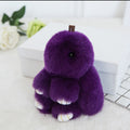 Three Model Size 100% Natural Rex Rabbit Fur Cute Fluffy Bunny Keychain Real Fur Key Chains Bag Toys Doll Lovely Keyring Pendant - Charlie Dolly