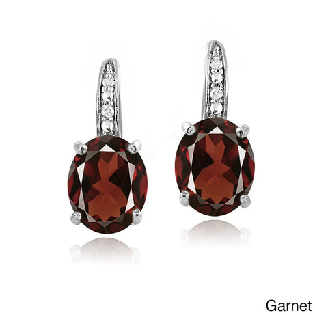 925 Sterling Silver Gemstone Hoop Earrings, Colorful CZ 18K Gold-Plated Jewelry