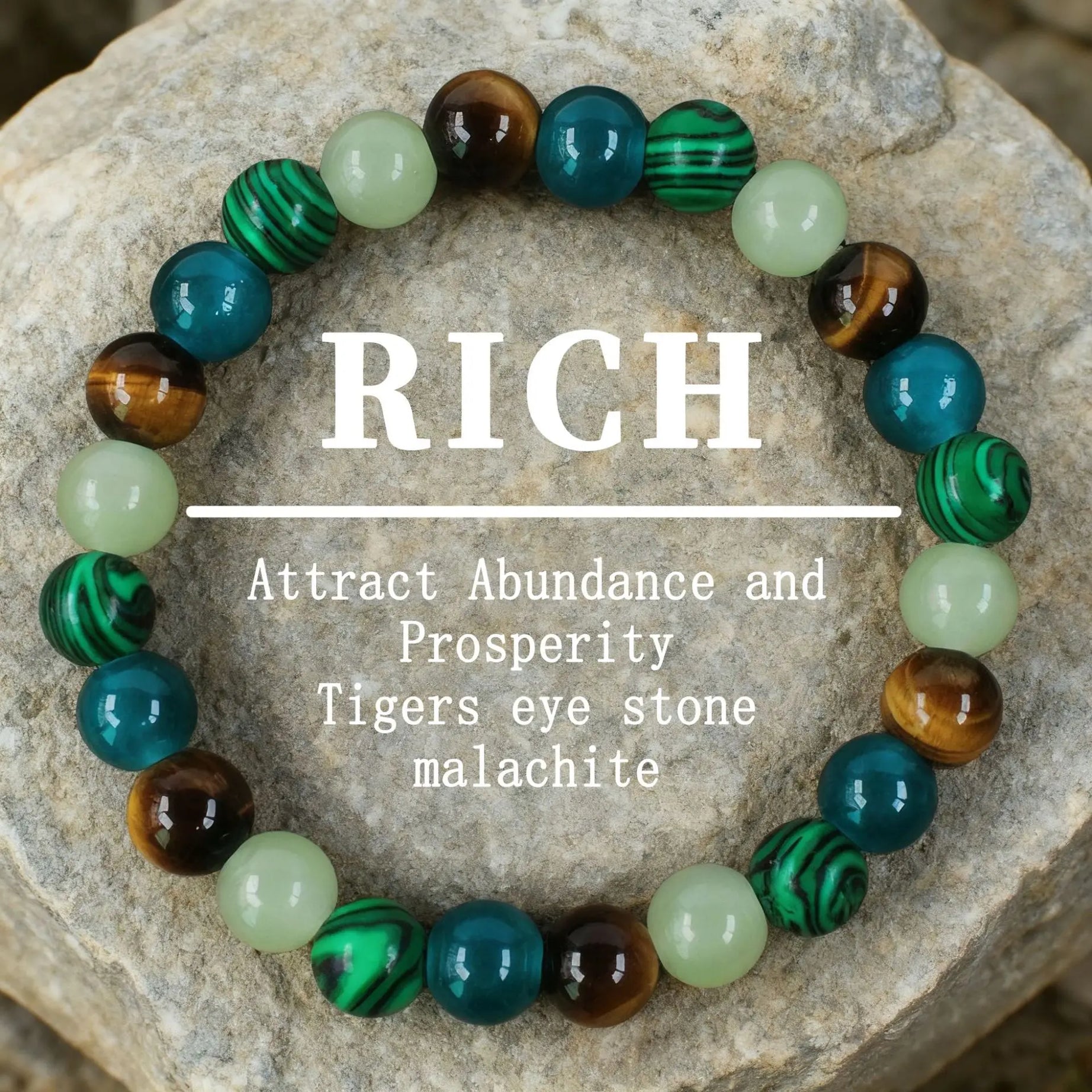 Tiger Eye & Yellow Agate Boho Bracelet, Good Luck Wealth Protection Talisman