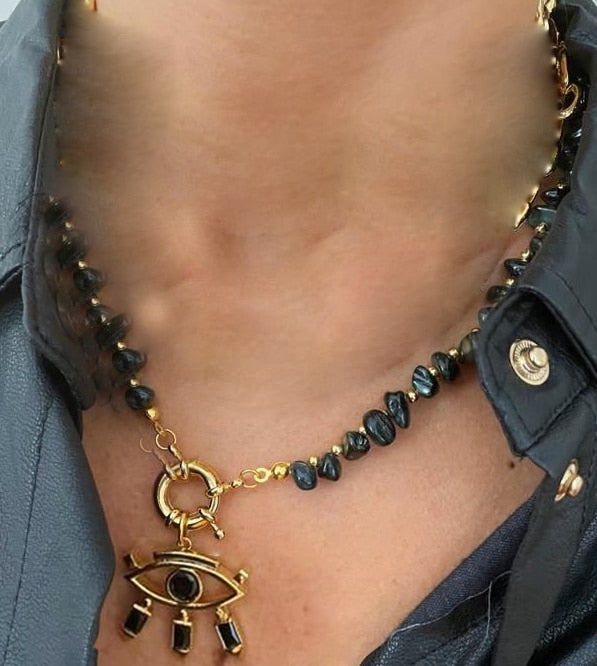 Luxury Mens Jewellery evil eye Pendant Necklace Men Classic Necklace Jewelry Gift Jewelry for Women Collares Para Mujer Quartz - Charlie Dolly