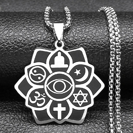 Six Philosophies Interfaith Yoga Necklace, Sacred Universal Symbol Talisman