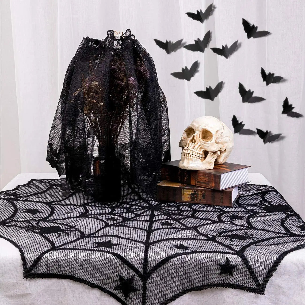 Halloween Tablecloths Spider Web Mantel Towel Bat Spider Table Flag Lampshade Table Decoration Halloween Home Decor Sets - Charlie Dolly