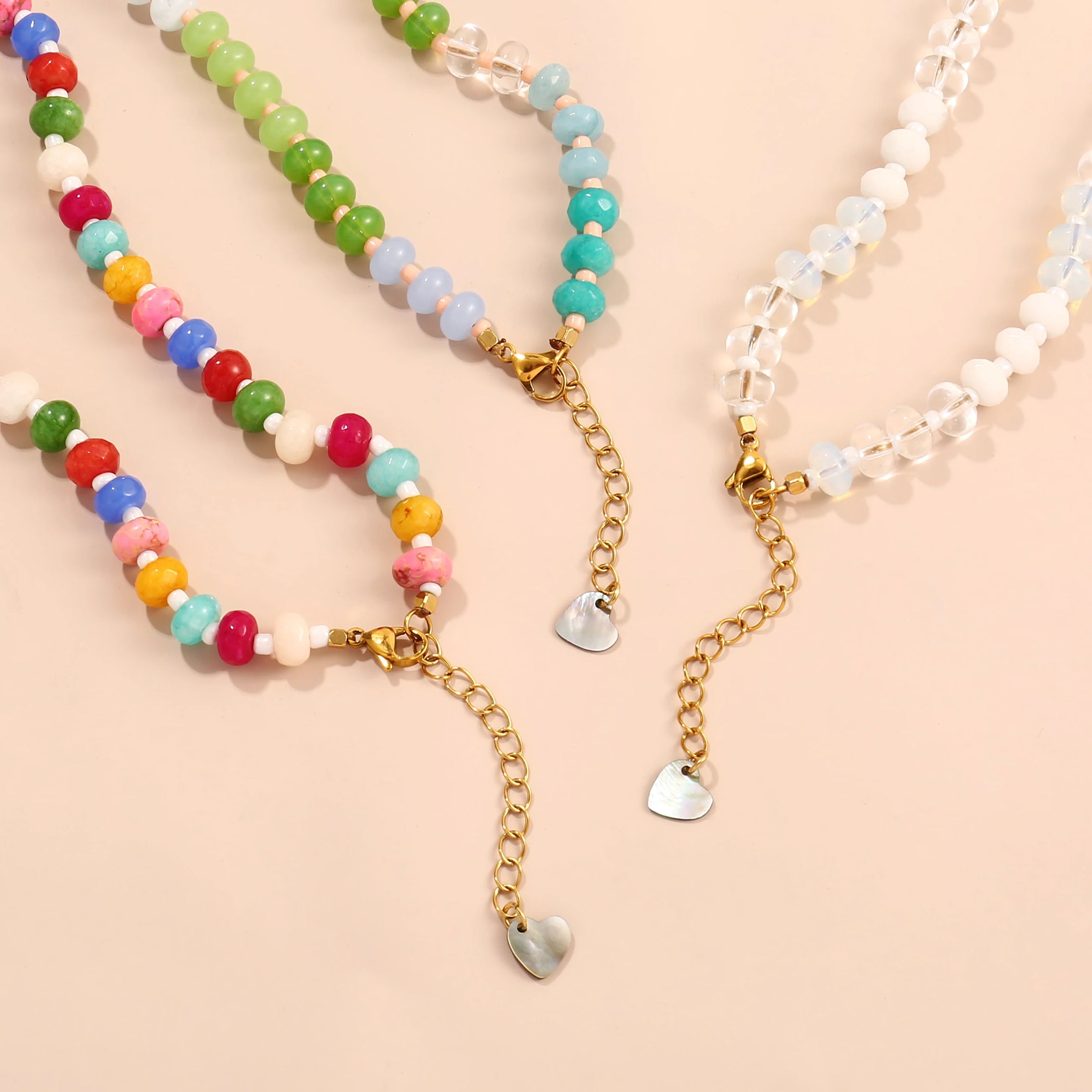 Rainbow Gemstone Beaded Choker Necklace