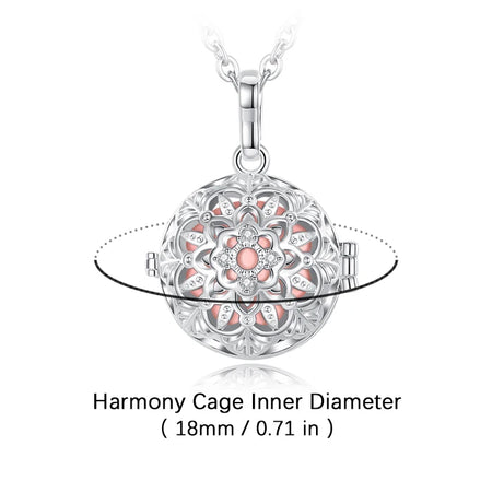Eudora 18mm Harmony Ball Lotus Cage Pregnancy Bola Necklace, Angel Caller Amulet