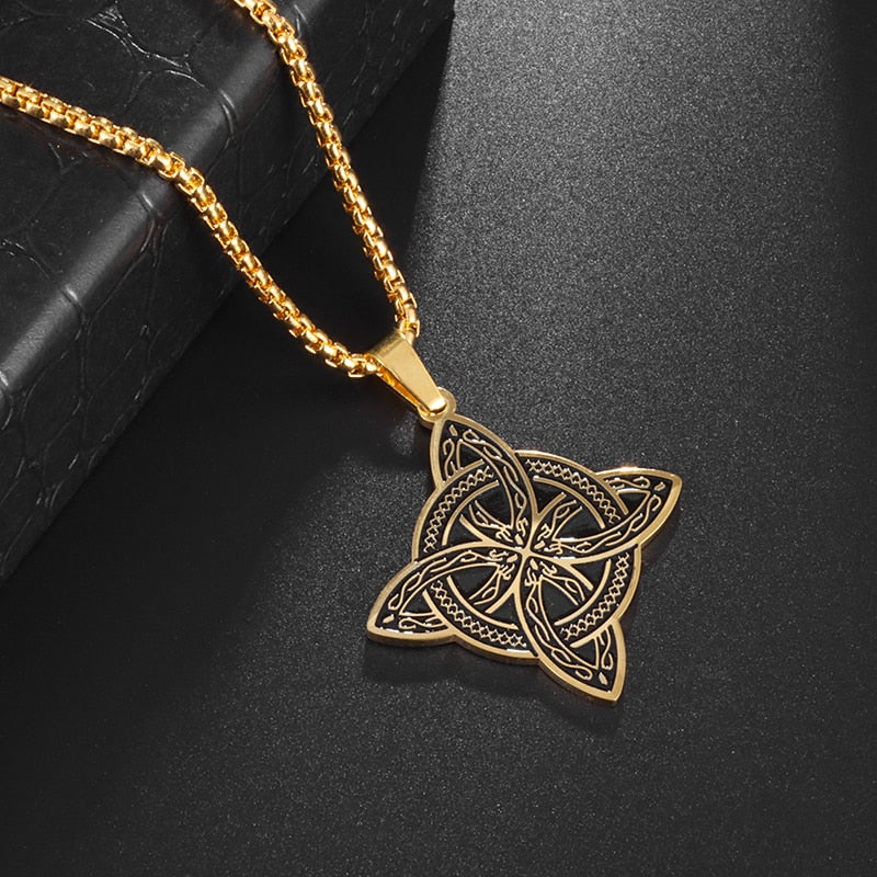 Vintage Odin Celtics Knot Pendant Necklace Men Punk Viking Jewelry Odin Trinity Necklace - Charlie Dolly