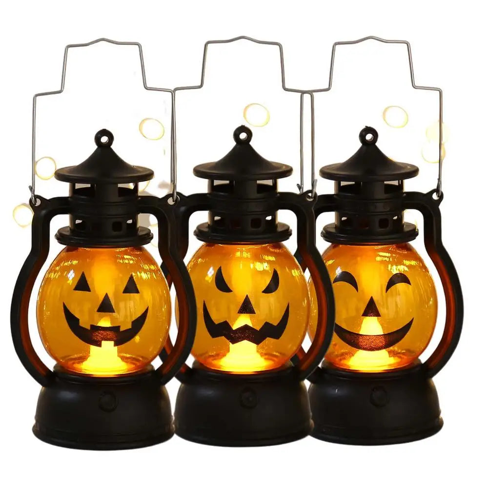 2024 New Halloween LED Retro Pumpkin Lantern Battery Operated Flickering Pumpkin Lanterns For Garden Landscape Decoration - Charlie Dolly