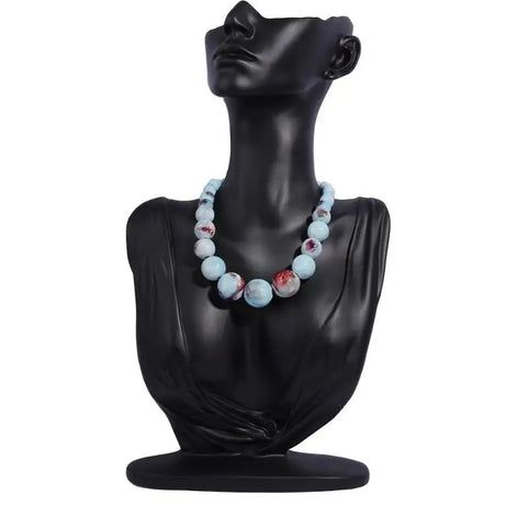 Big Ceramic Bead Handmade Long Necklace Jewelry