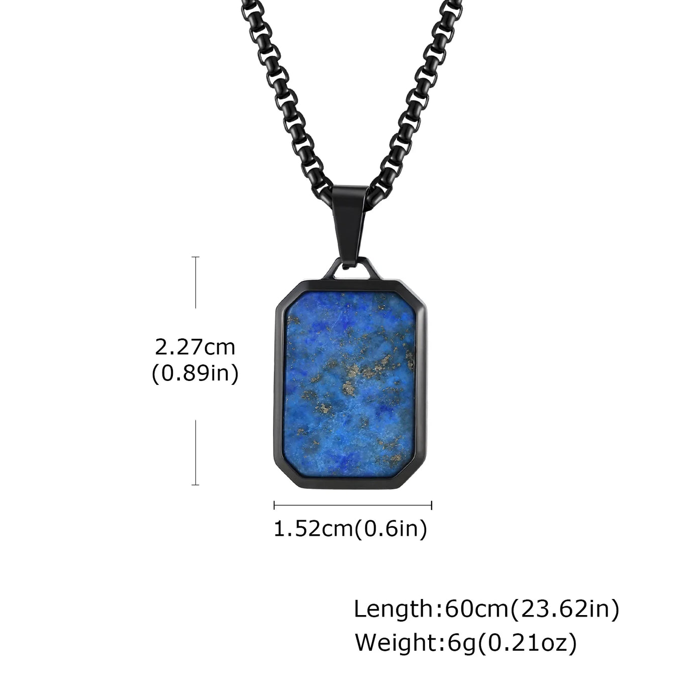 Natural Stone and Stainless Steel Hip Hop Pendant Necklace for Men