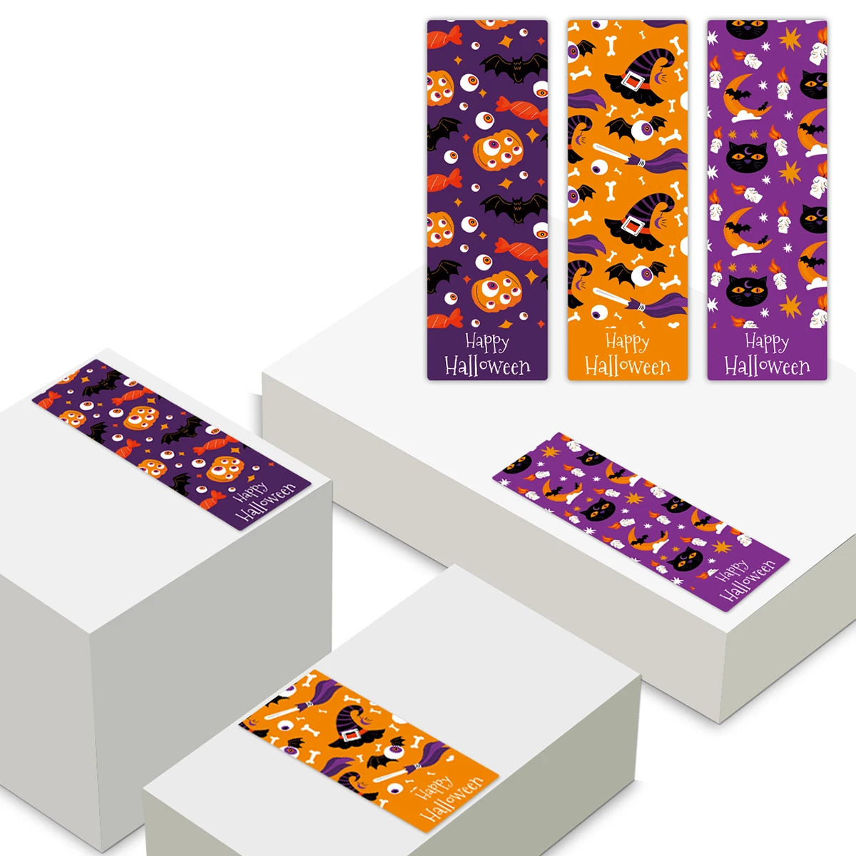 90pcs Halloween Gift Wrap Sealing Stickers,Pumpkin Ghost Design Gift Box Sealing Labels Sticker Halloween Candy Party Supplies - Charlie Dolly