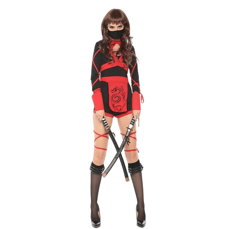Women Sexy Ninja Costume Anime Dragon Samurai Ninja Cosplay Jumpsuit Uniform Sexy Suit Female Adult Halloween costume - Charlie Dolly