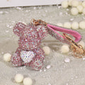 keychain cute diamond-encrusted bear car key pendant diamond female high-end personality bag pendant Valentine's Day present - Charlie Dolly