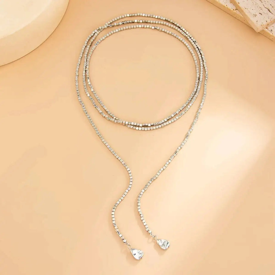 CCB Bead Y Shape Clavicle Chain Necklace Jewelry