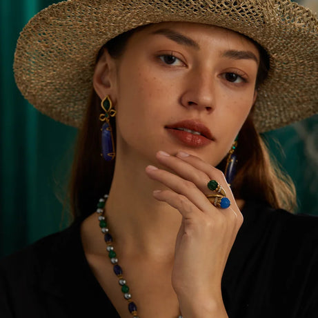 Vintage Sapphire Blue Lapis Lazuli Drop Earrings Statement Woman 2025  Luxury Designer Brands Charm Antique Jewelry Accessories - Charlie Dolly