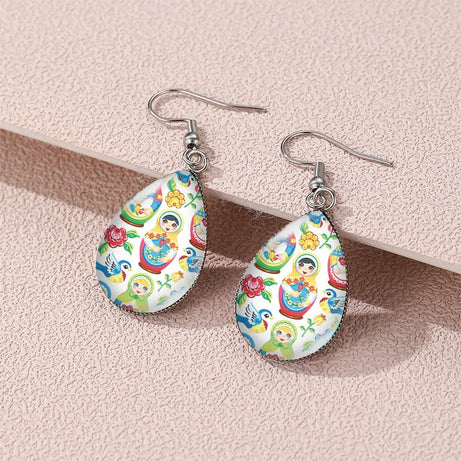 Matryoshka Doll Resin Boho Drop Earrings Jewelry