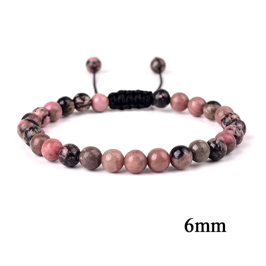 Natural Stone Beaded Bracelet — Tiger Eye, Agate & Lava