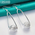 925 Sterling Silver Matting Bead Pendant Earrings For Women Party Engagement Wedding Gift Fashion Jewelry - Charlie Dolly