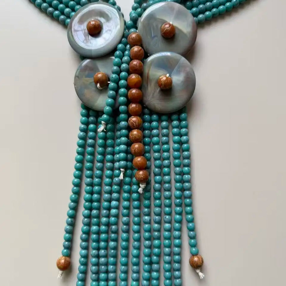 Acrylic Bead Long Statement Necklace Jewelry