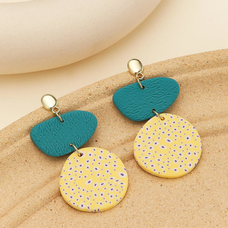 Polymer Clay Confetti Arch Statement Earrings Jewelry