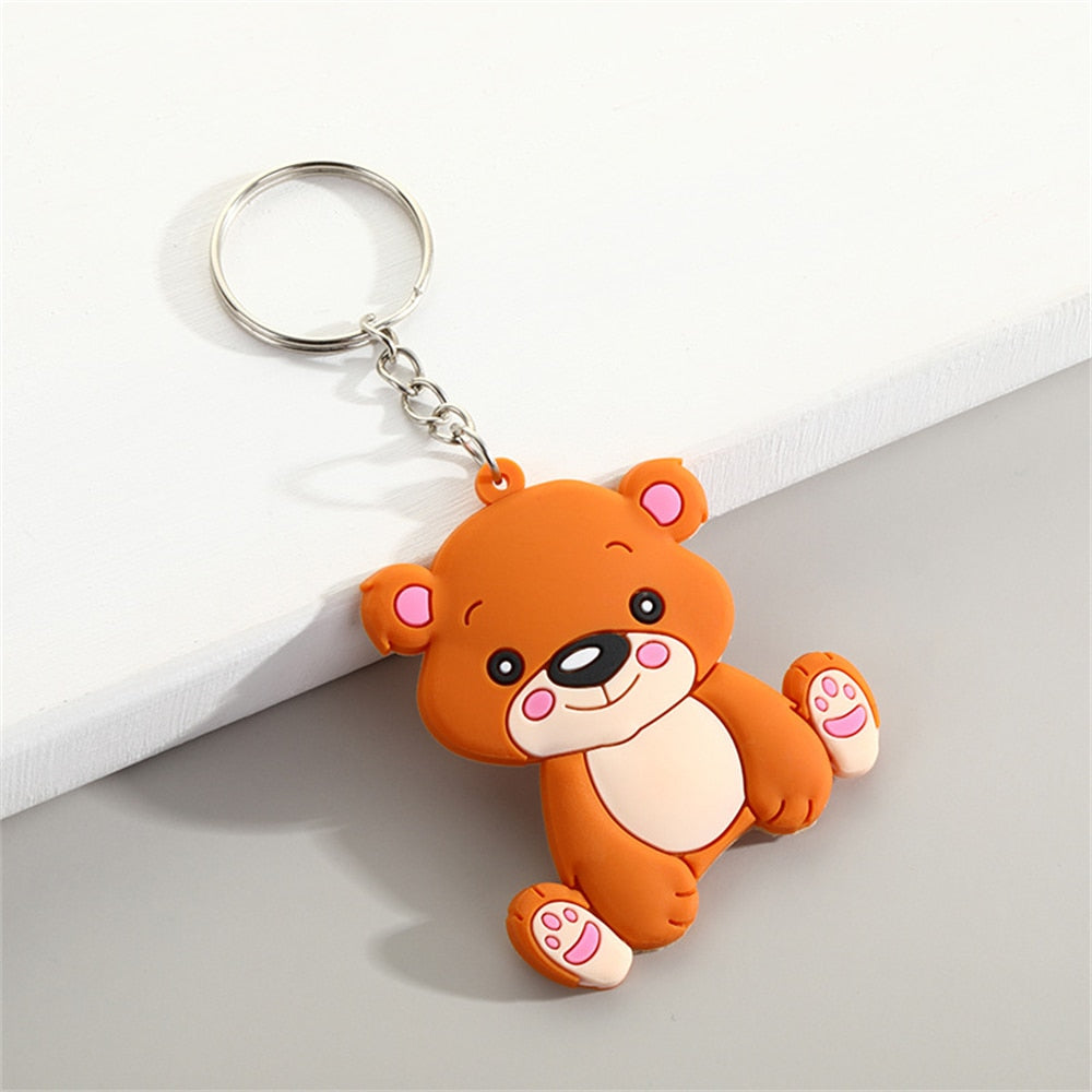 Cute Elephants Pandas Cows Cartoon Resin Keychain Pendant Fashion Couples Car Keyring Charms Women Bag Ornaments Accessories - Charlie Dolly