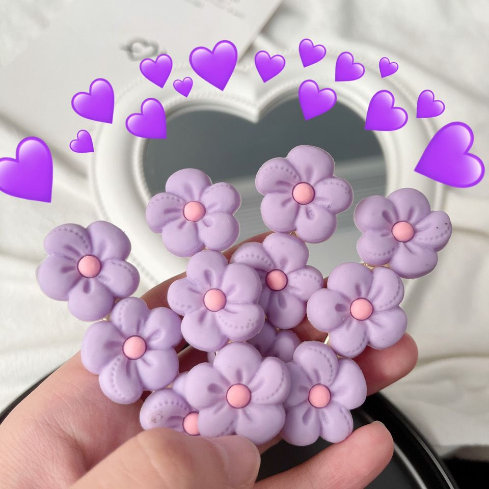 Kawaii Barbie Letter Purple Flower Hairpin Sweet Cartoon Y2K Girls Side Clip Cute All-Match Female Hairpin Clip Headdress Gifts