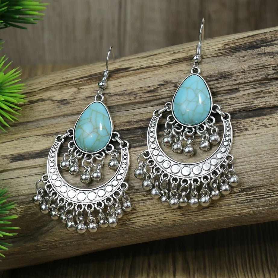 Turquoise Tree Of Life Earrings Set Jewelry