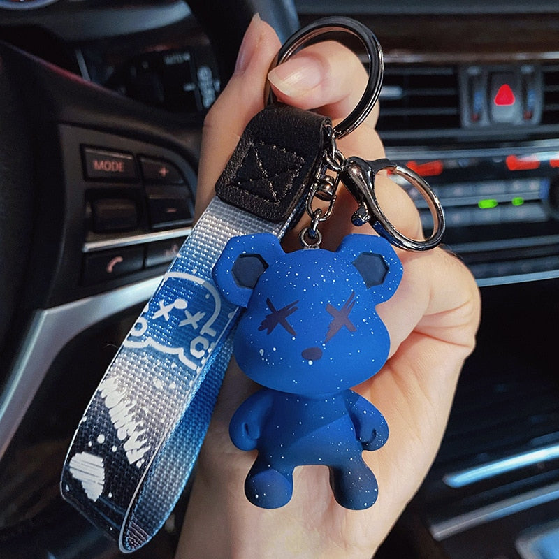 Cute Resin Keychain Charm Tie The Bear Pendant For Women Bag Car KeyRing Mobile Phone Fine Jewelry Accessories Kids Girl Gift - Charlie Dolly
