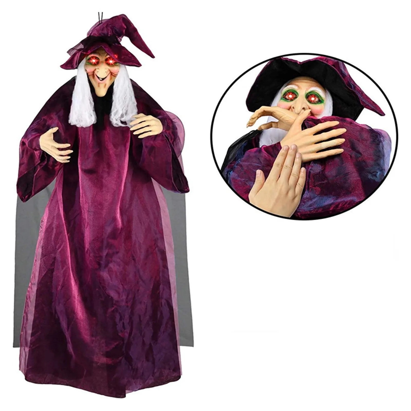 Halloween Decoration Voice Control Witch Large Hanging Ghost Luminous Soundmaking Bar Ghost House Horror Decoration - Charlie Dolly
