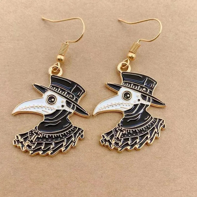 Earrings for Women Girls Drop Dangle Teens Charm Gift Party Simple Punk Cool Halloween Skull Cross Horror Skeleton Death Bat - Charlie Dolly