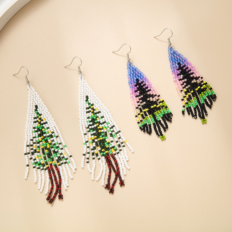 LIMAX Colorful Rice Bead Earrings Niche Ethnic Style Handmade Jewelry Personality Bohemian Tassels Earring - Charlie Dolly