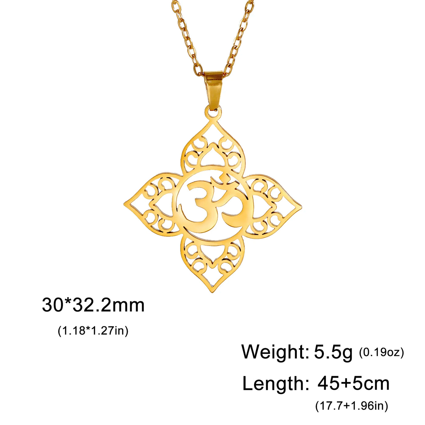 Lotus Mandala OM Symbol Spiritual Amulet Necklace